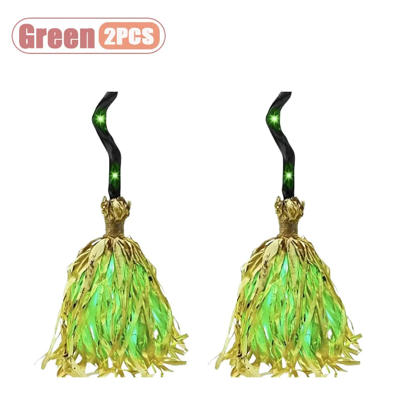 Moving Witch Broom π | Sound & Light Halloween Decoration